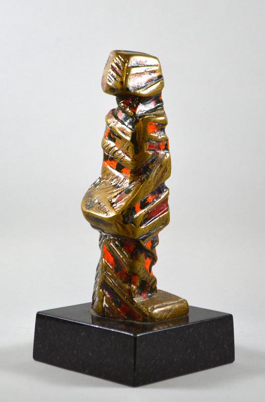 彫刻家 流政之 「サキモリ」 防人 1984年 ブロンズ - アンティーク 