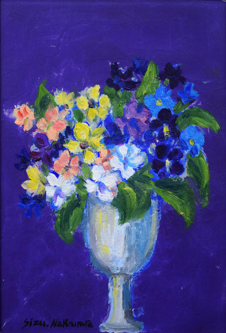 中村静子「花」油絵・SM　作品全体拡大画像