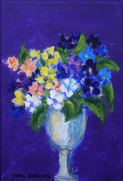 中村静子「花」油絵・SM　作品全体拡大画像