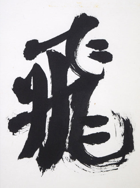 中野北溟「飛龍」肉筆書額装　拡大画像1