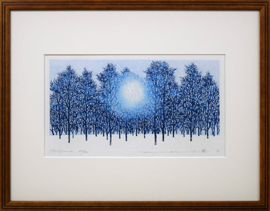 並木一「Tree　Scene　30」木版画