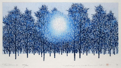 並木一「Tree　Scene　30」木版画　作品全体画像