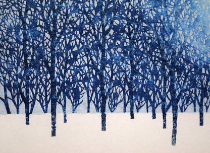 並木一「Tree　Scene　30」木版画　拡大画像3