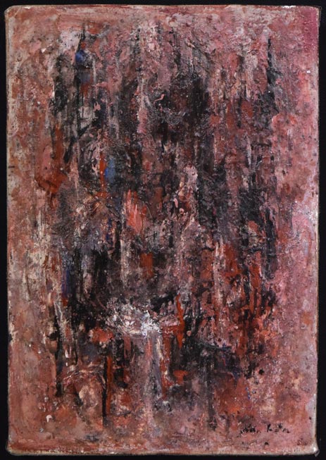 難波田龍起「街」油絵・SM　作品全体拡大画像