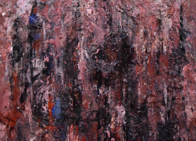 難波田龍起「街」油絵・SM　拡大画像1