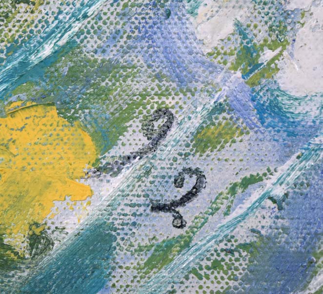 西村計雄「花」油絵・F0号　年記（1992年作）画像