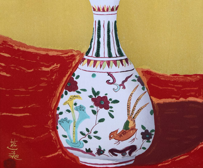 小倉遊亀「梅」木版画　拡大画像2