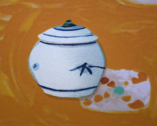 小倉遊亀「椿」木版画　拡大画像4