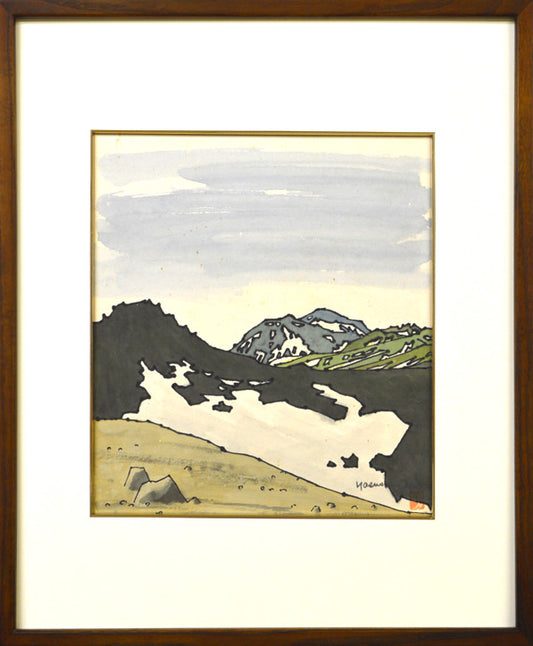 大本靖「大雪山（旭岳）」水彩画
