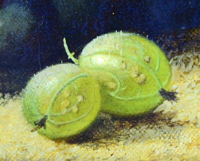 オリバー・クレア「果実のある静物」油絵（16×20ｃｍ）　拡大画像1