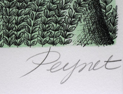 レイモン・ペイネ(Raymond　Peynet)「愛のキューピッド」リトグラフ　本人直筆鉛筆サイン部分