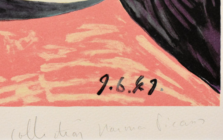 ピカソ「クロードの木馬」リトグラフ　孫娘マリナ・ピカソの直筆鉛筆サイン（マリナコレクション）