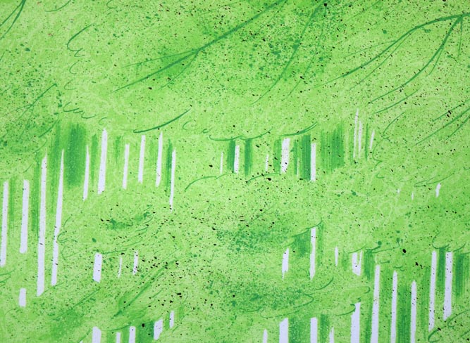 セルジュ・ラシス「緑の森」リトグラフ　拡大画像4