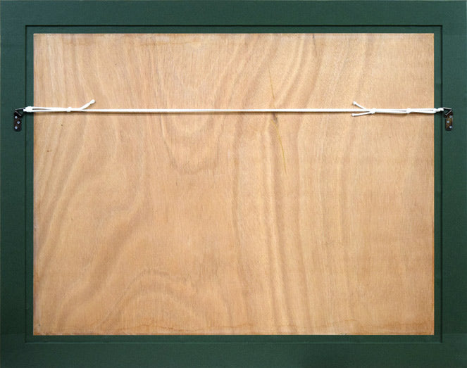 セルジュ・ラシス「緑の森」リトグラフ　額縁裏側画像