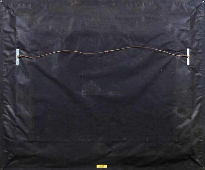 ラッセン「タヒチアンブルー」ミクストメディア版画に手彩（ダイヤ付）色　額縁裏側画像