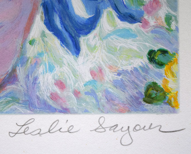 レスリー・セイヤー「ブルーリボンベイス」シルクスクリーン版画　本人直筆鉛筆サイン