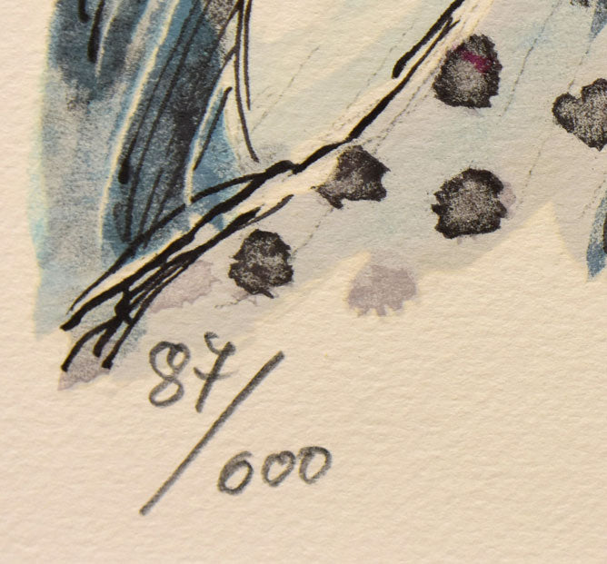 サージ・マルジス「赤い花」リトグラフ　限定番号部分（ed,87/600）