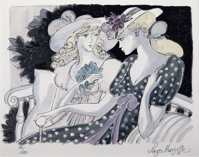 サージ　マルジス(Serge　Marjisse)「Les　Confidences」リトグラフ　作品全体画像