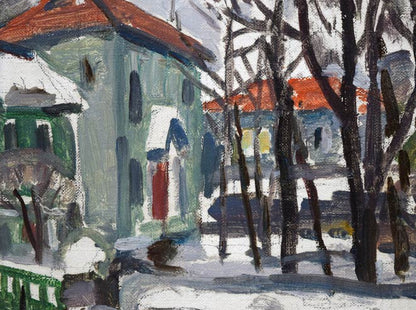 桜田精一「札幌雪景」油絵・F3号　拡大画像2