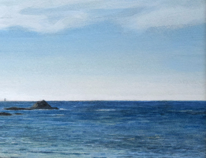 佐々木敏光「岬はるかに（神威岬遠望）」水彩画（縦30.5×横52.6ｃｍ）　拡大画像4