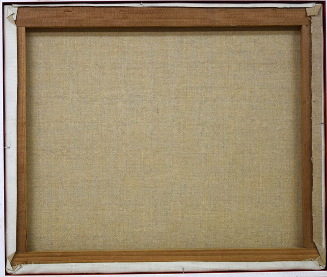 佐々木栄松「釧路湿原」油絵・F8号　キャンバス裏側画像