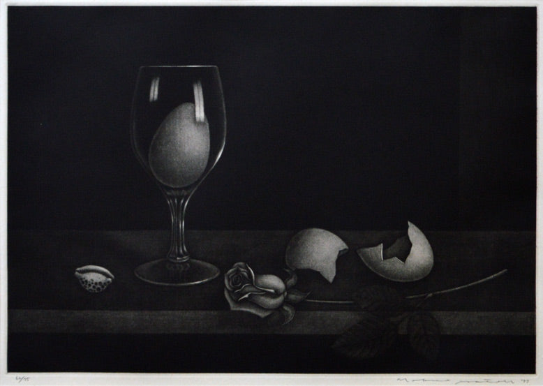 佐藤暢男「グラスの中のたまご」銅版画・1977年作　拡大部分
