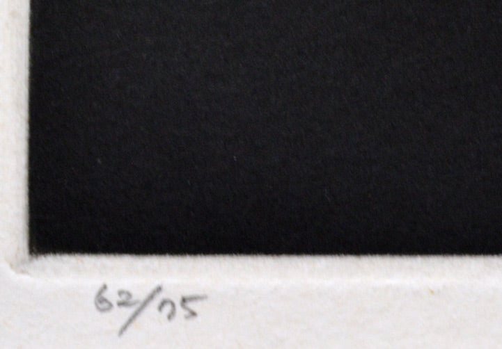 佐藤暢男「グラスの中のたまご」銅版画・1977年作　限定番号部分（ed，62/75）