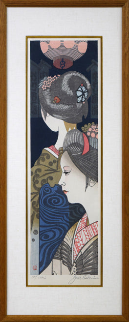 関野準一郎「文月（舞妓十二ヶ月）」木版画