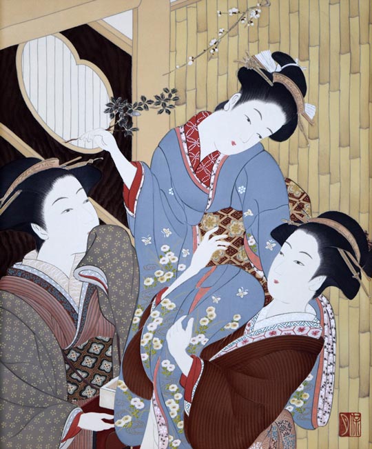 関尾保月「目黒雅叙園」版画　作品全体拡大画像