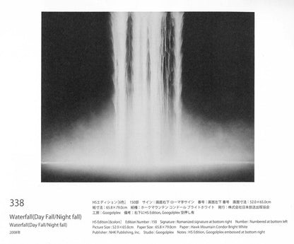 千住　博「Waterfall（Day　Fall／Night　fall）HSエディション」ミックストメディア版画　レゾネ掲載内容