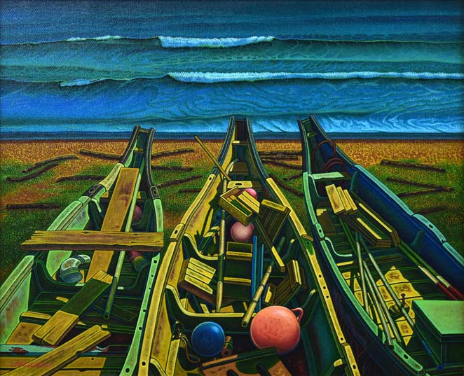 瀬戸英樹「枯れた海」油絵・F15号　作品全体拡大画像