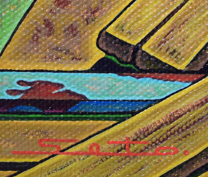 瀬戸英樹「枯れた海」油絵・F15号　サイン拡大画像