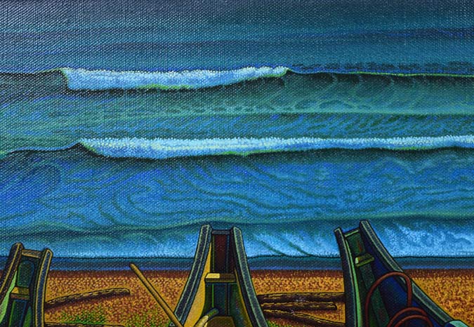 瀬戸英樹「枯れた海」油絵・F15号　拡大画像1