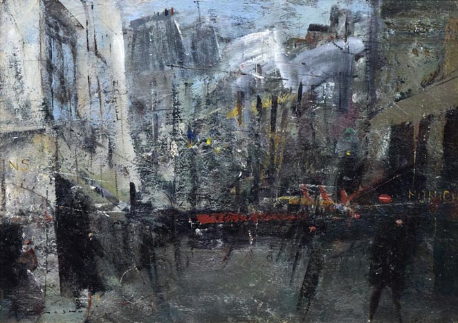 ジャン・クロード・シェネ「フジ街」油絵・M15号　作品全体拡大画像