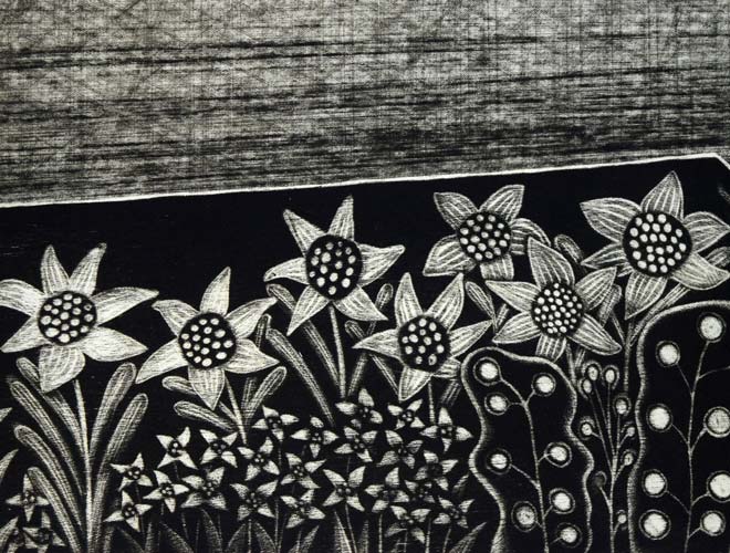 渋谷正己「アフリカ紀行－月と花とキリマンジャロ」銅版画　拡大画像5