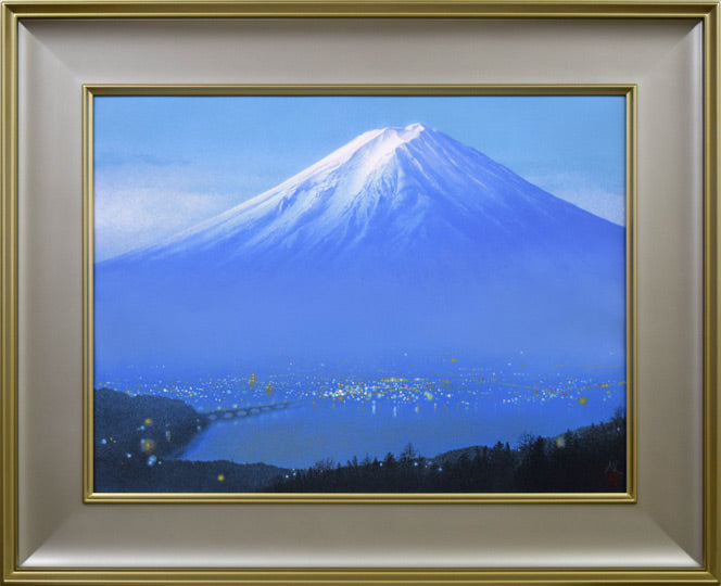 清水規「黎明富士」リトグラフに手彩色