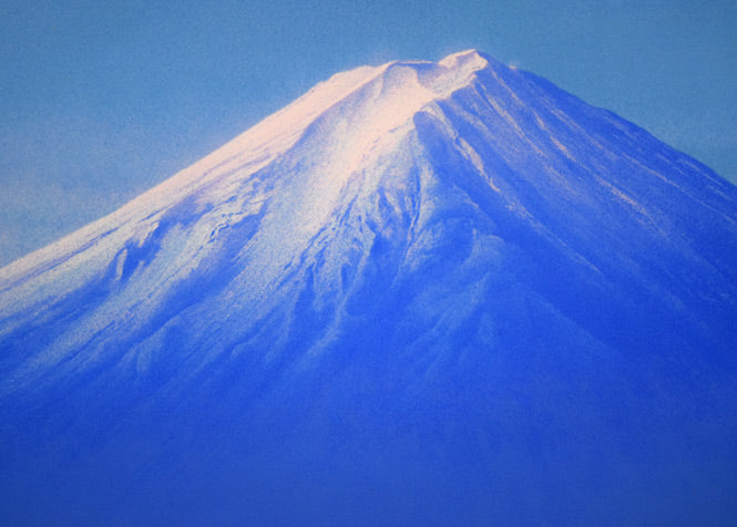 清水規「黎明富士」リトグラフに手彩色　拡大画像1