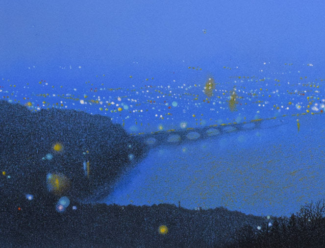 清水規「黎明富士」リトグラフに手彩色　拡大画像2