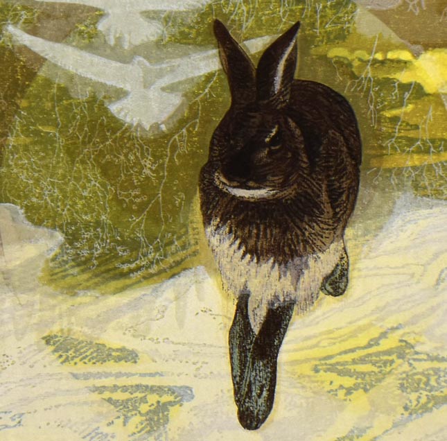 下田義寛「春来」木版画　拡大画像1