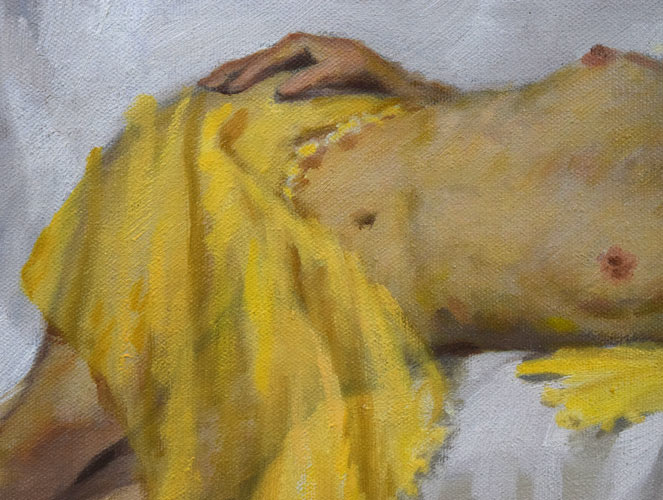 菅沼金六「裸婦（ロサンゼルスにて）」油絵・F8号　拡大画像2