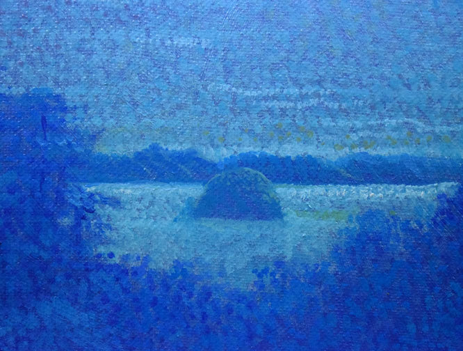 住吉久志「瀬戸内の朝」油絵・SM　拡大画像1
