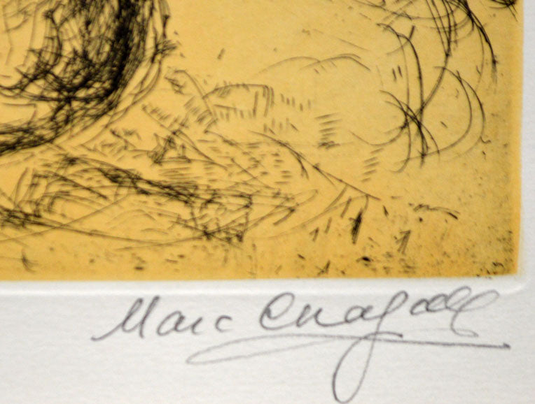 シャガールエッチング‼️【真作】マルク・シャガール「ノアの生贄」エッチング 直筆サイン 額装 版画 絵画