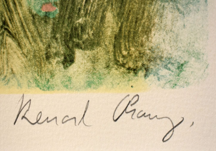 ベルナール・シャロワ「真珠のネックレス」リトグラフ　本人直筆鉛筆サイン部分