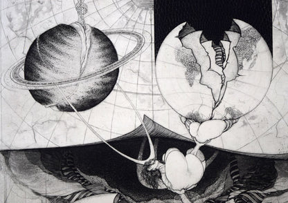 多賀新「地球と人間」銅版画　拡大画像1
