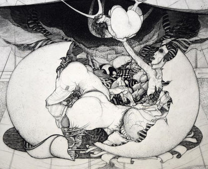 多賀新「地球と人間」銅版画　拡大画像2