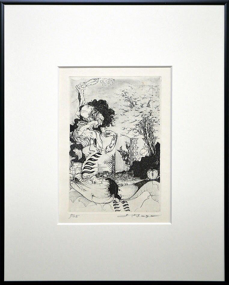 多賀新「PCS-No,11号挿画作品」エッチング（銅版画）