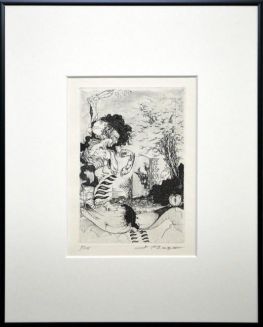 多賀新「PCS-No,11号挿画作品」エッチング（銅版画）