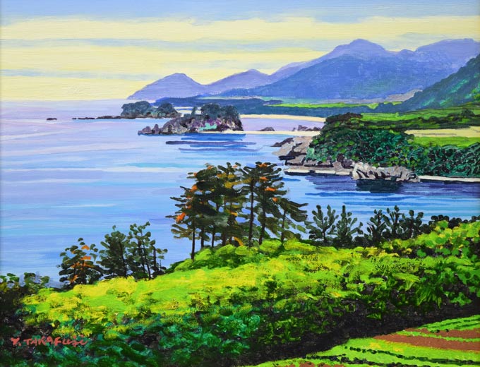 高藤義雄「丹後松島（丹後半島）」油絵・F6号　作品全体拡大画像