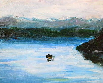 高橋益之「摩周湖」油絵・F10号　拡大画像2