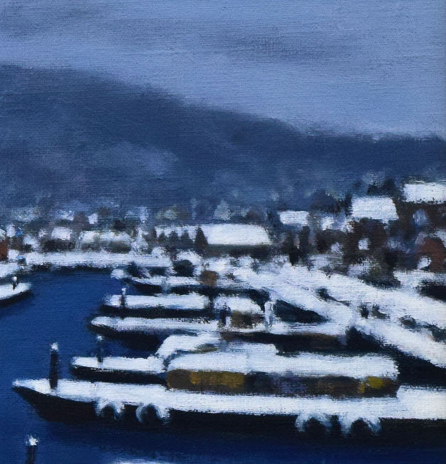 田中稔「運河風景（小樽）」油絵・F6号　拡大画像2